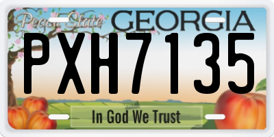 GA license plate PXH7135
