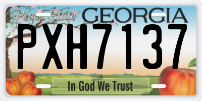 GA license plate PXH7137