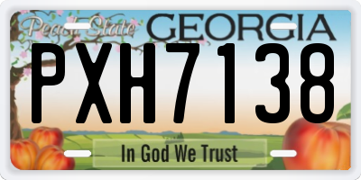GA license plate PXH7138