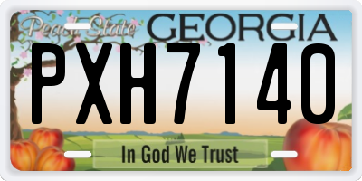 GA license plate PXH7140