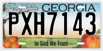 GA license plate PXH7143