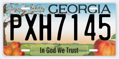 GA license plate PXH7145