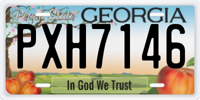 GA license plate PXH7146