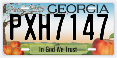 GA license plate PXH7147