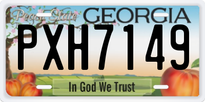 GA license plate PXH7149