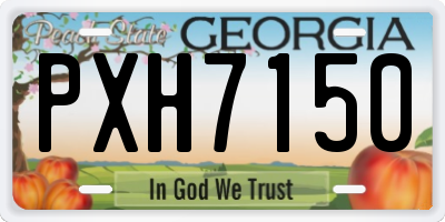 GA license plate PXH7150