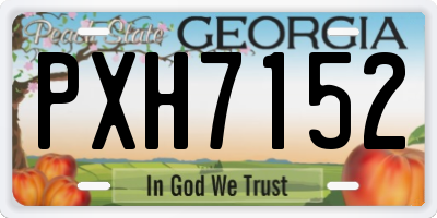 GA license plate PXH7152