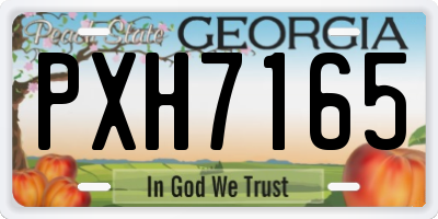 GA license plate PXH7165