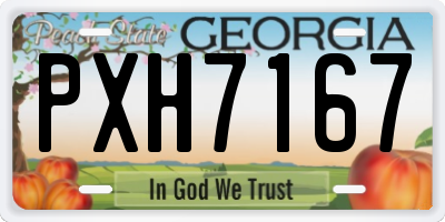 GA license plate PXH7167
