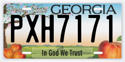 GA license plate PXH7171