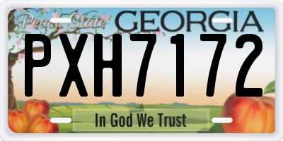 GA license plate PXH7172