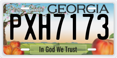 GA license plate PXH7173