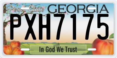 GA license plate PXH7175