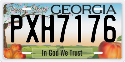 GA license plate PXH7176