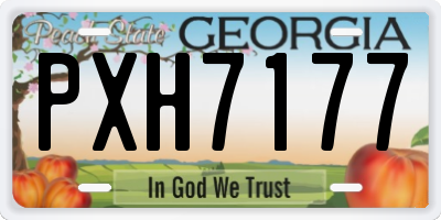 GA license plate PXH7177