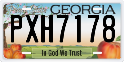 GA license plate PXH7178