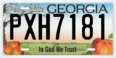 GA license plate PXH7181