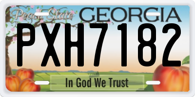 GA license plate PXH7182