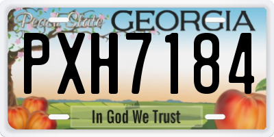 GA license plate PXH7184