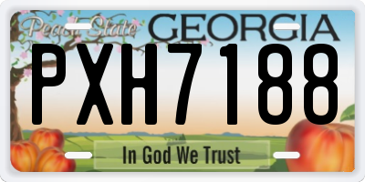 GA license plate PXH7188