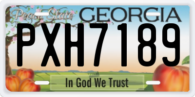 GA license plate PXH7189
