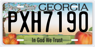 GA license plate PXH7190