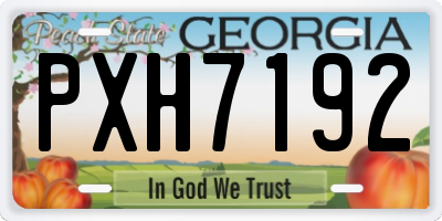 GA license plate PXH7192