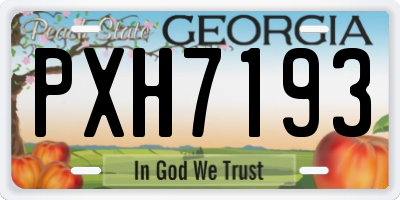 GA license plate PXH7193