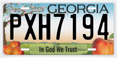 GA license plate PXH7194