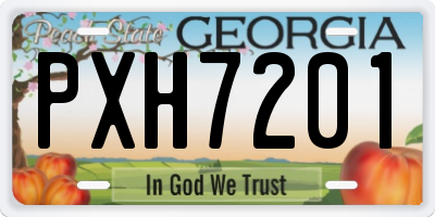 GA license plate PXH7201