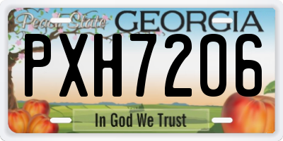 GA license plate PXH7206