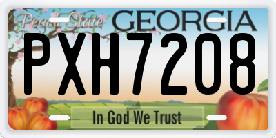 GA license plate PXH7208