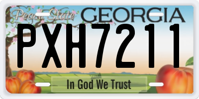 GA license plate PXH7211