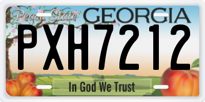 GA license plate PXH7212