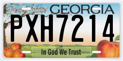 GA license plate PXH7214