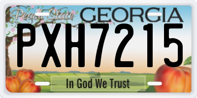 GA license plate PXH7215