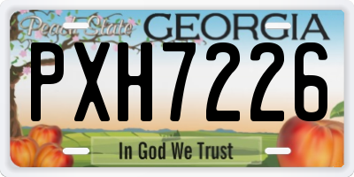 GA license plate PXH7226