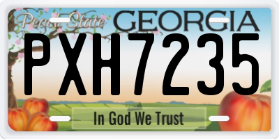 GA license plate PXH7235