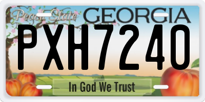 GA license plate PXH7240