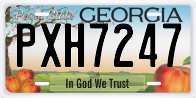 GA license plate PXH7247
