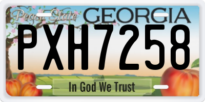 GA license plate PXH7258