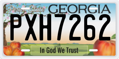 GA license plate PXH7262