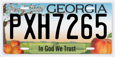 GA license plate PXH7265