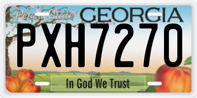 GA license plate PXH7270