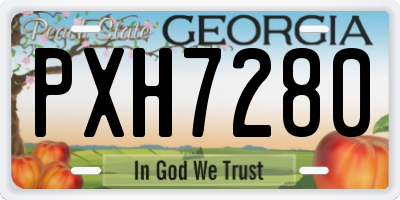 GA license plate PXH7280