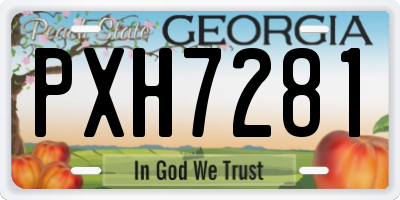 GA license plate PXH7281