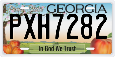 GA license plate PXH7282