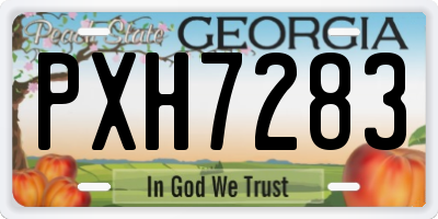 GA license plate PXH7283