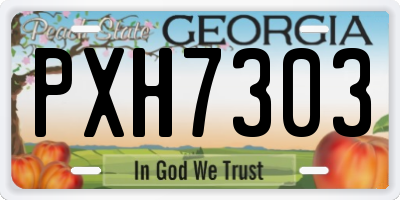 GA license plate PXH7303