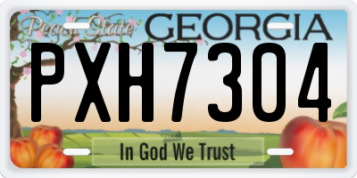 GA license plate PXH7304